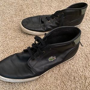 Izod Lacoste Black Leather High Top Sneakers 12